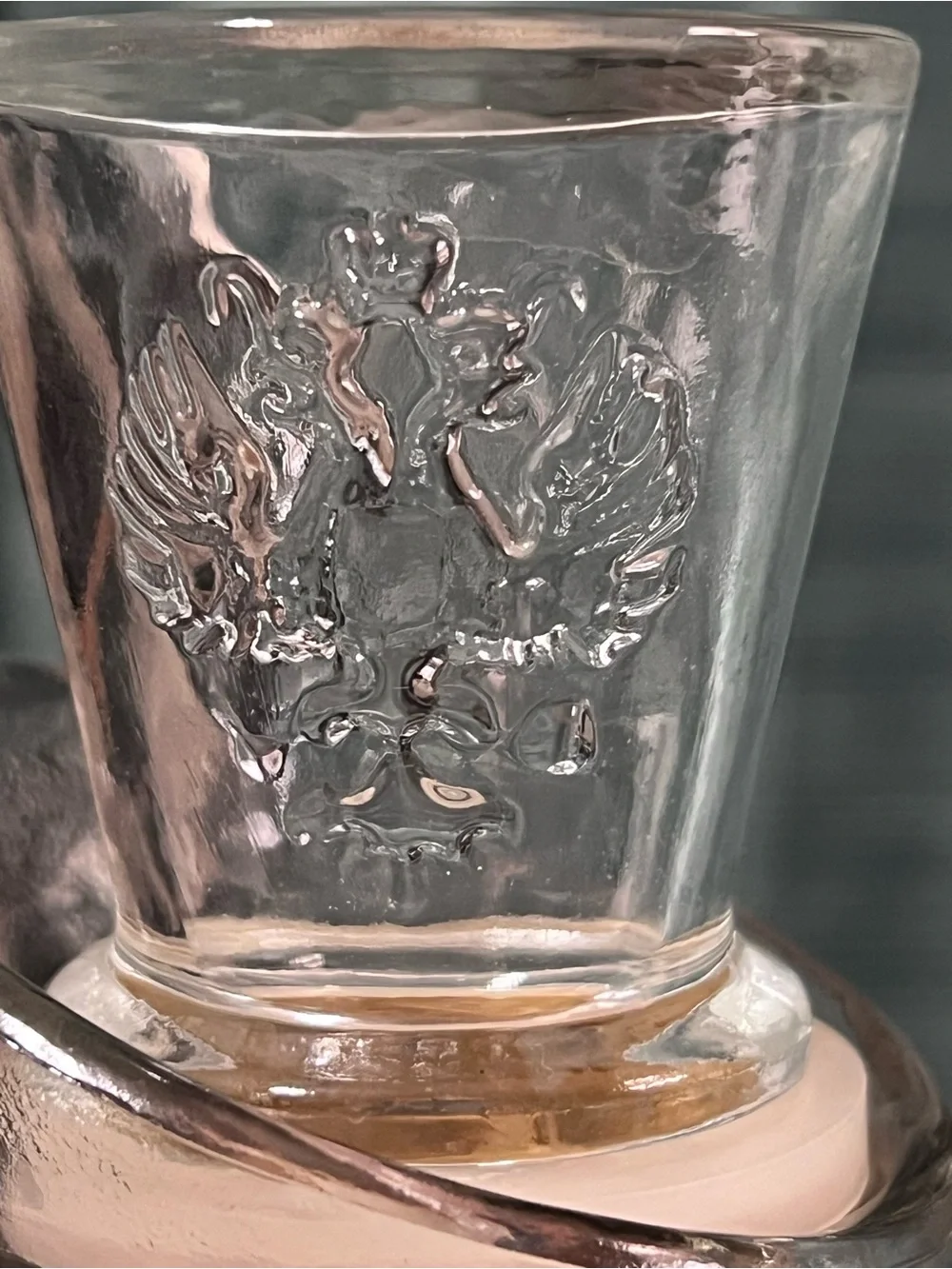 Vintage Owens Illinois Romanov Glass Decanter Double Eagle Cork Stopper